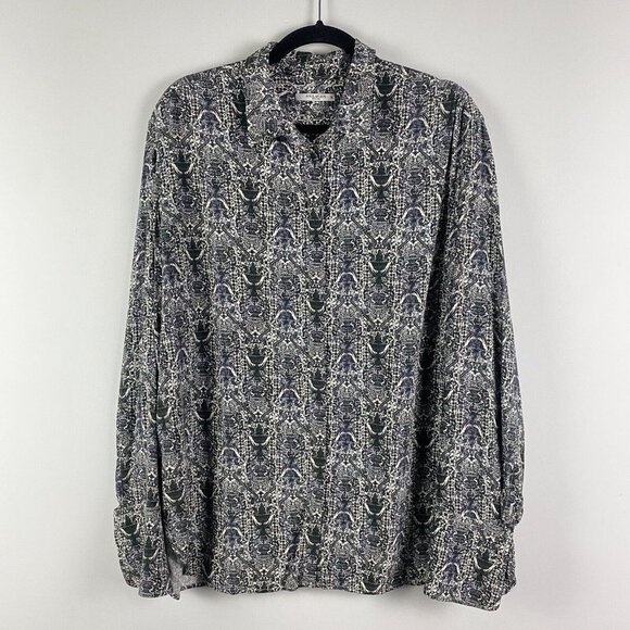 MM Lafleur The Blake Shirt Rococo Print Blouse Top Size XL - Picture 1 of 13